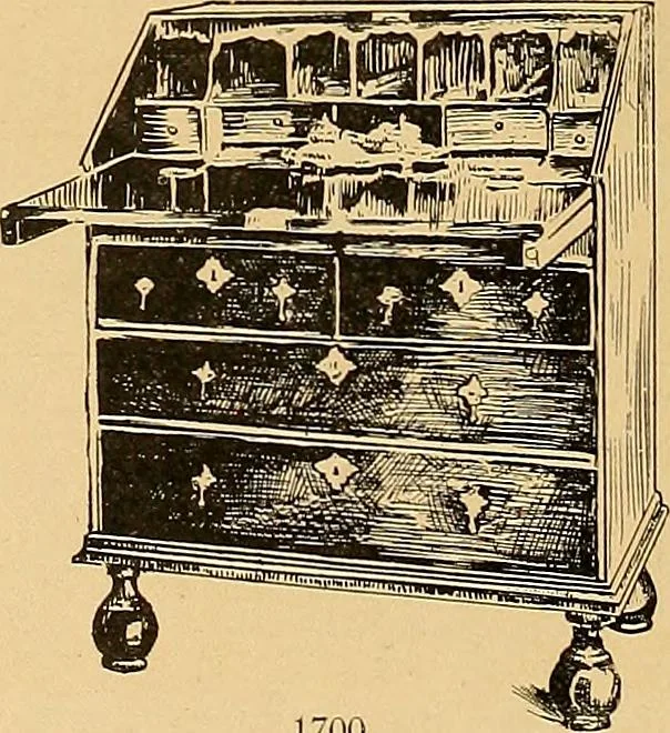 An illustration from Period furnishings; an encyclopedia of historic furniture, decorations and furnishings, 1911, leaf 241