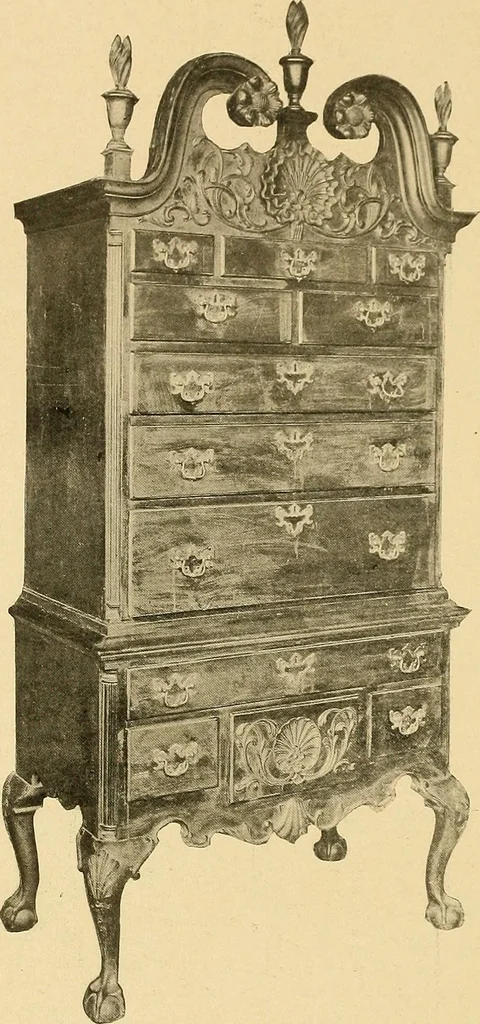 An illustration from Period furnishings; an encyclopedia of historic furniture, decorations and furnishings, 1911, leaf 245