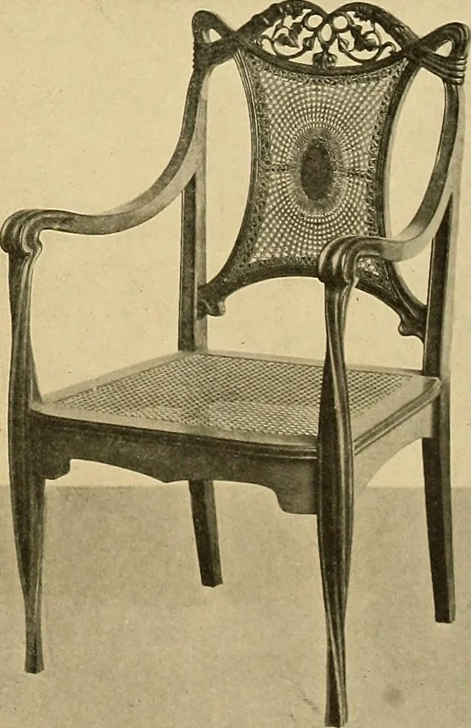 An illustration from Period furnishings; an encyclopedia of historic furniture, decorations and furnishings, 1911, leaf 254