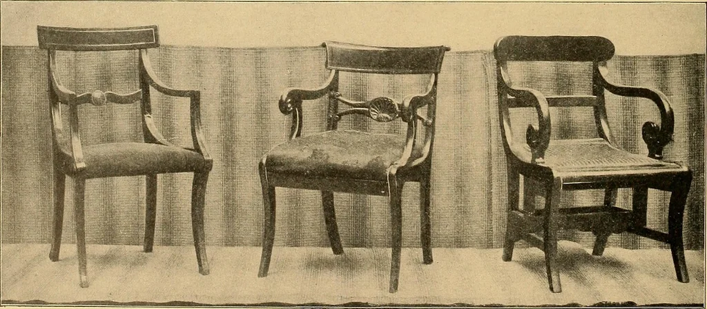 An illustration from Period furnishings; an encyclopedia of historic furniture, decorations and furnishings, 1911, leaf 255