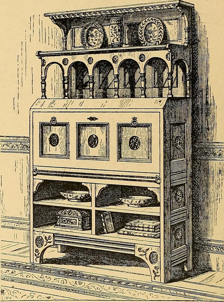 An illustration from Period furnishings; an encyclopedia of historic furniture, decorations and furnishings, 1911, leaf 259