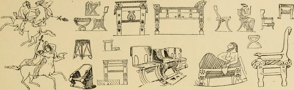 An illustration from Period furnishings; an encyclopedia of historic furniture, decorations and furnishings, 1911, leaf 26