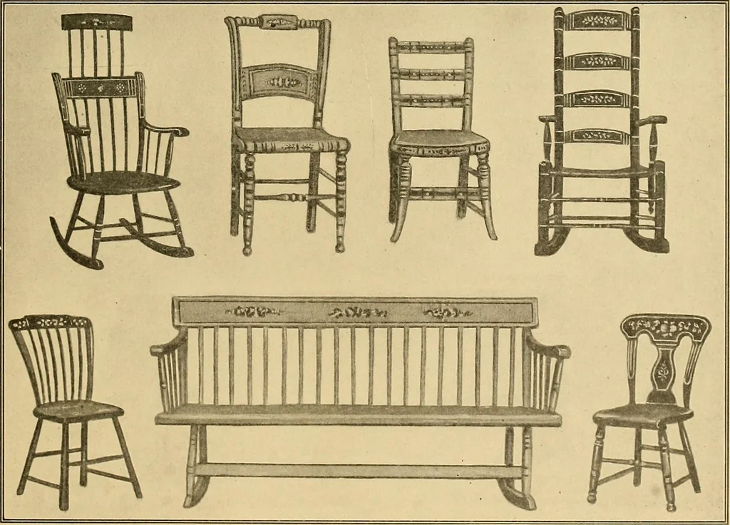 An illustration from Period furnishings; an encyclopedia of historic furniture, decorations and furnishings, 1911, leaf 262