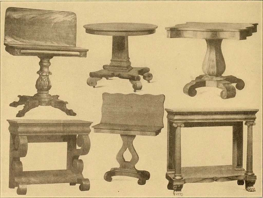An illustration from Period furnishings; an encyclopedia of historic furniture, decorations and furnishings, 1911, leaf 267