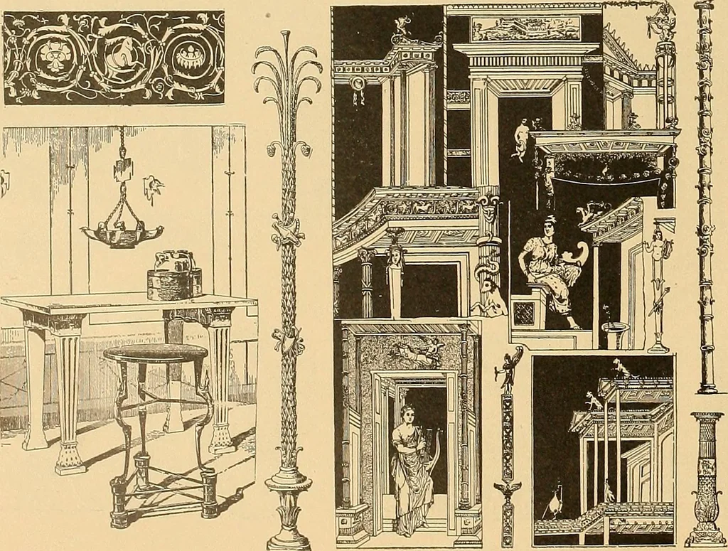 An illustration from Period furnishings; an encyclopedia of historic furniture, decorations and furnishings, 1911, leaf 27