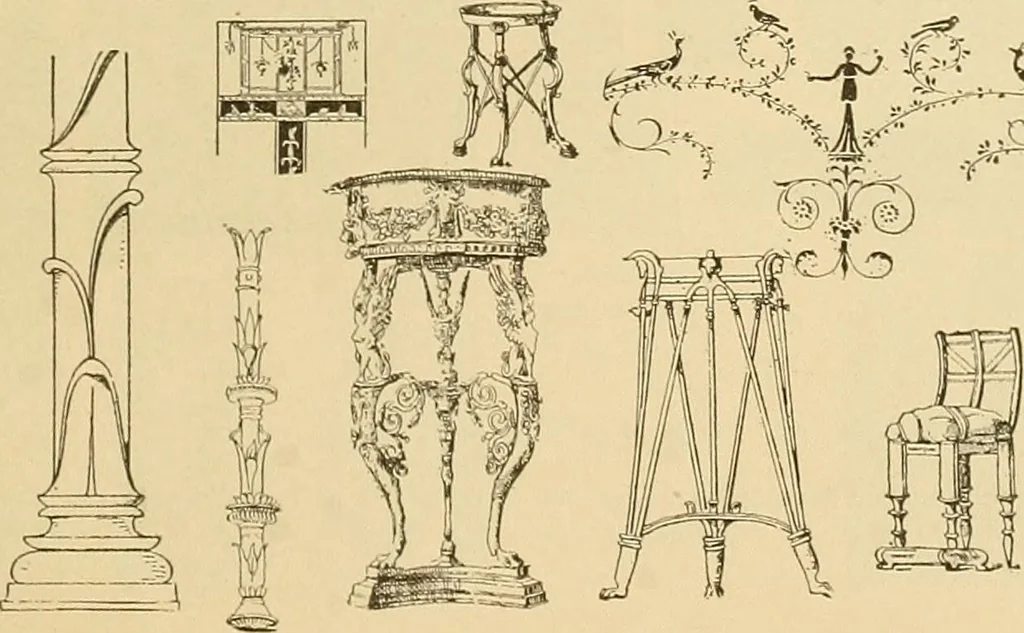 An illustration from Period furnishings; an encyclopedia of historic furniture, decorations and furnishings, 1911, leaf 30