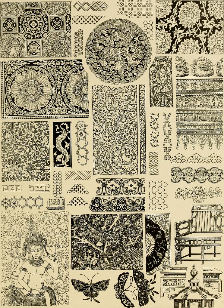 An illustration from Period furnishings; an encyclopedia of historic furniture, decorations and furnishings, 1911, leaf 54