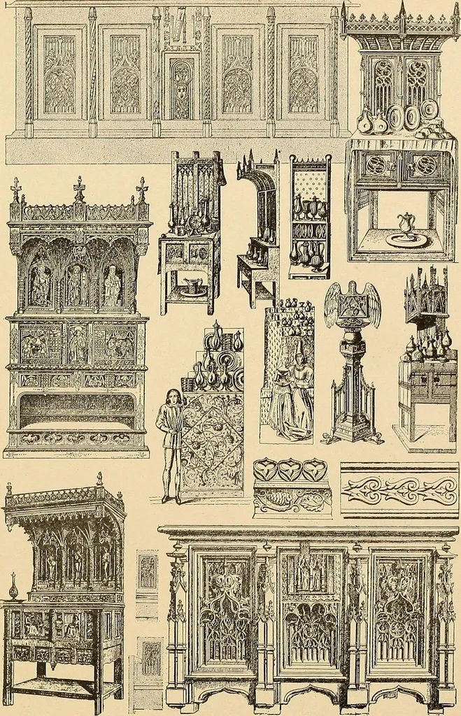 An illustration from Period furnishings; an encyclopedia of historic furniture, decorations and furnishings, 1911, leaf 61