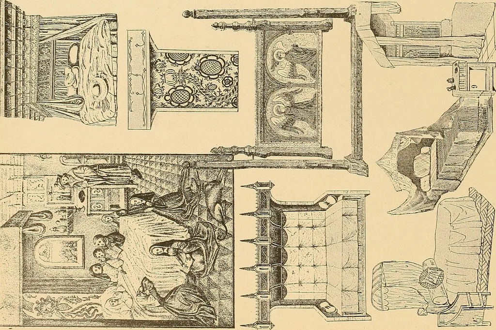 An illustration from Period furnishings; an encyclopedia of historic furniture, decorations and furnishings, 1911, leaf 61