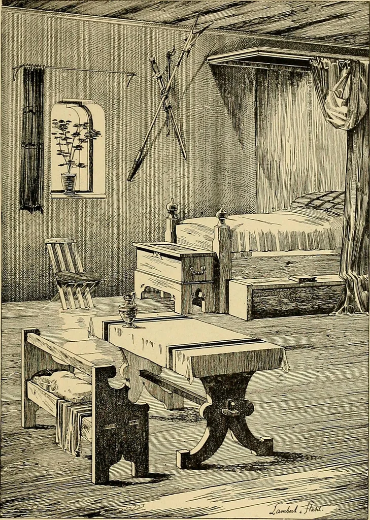 An illustration from Period furnishings; an encyclopedia of historic furniture, decorations and furnishings, 1911, leaf 66