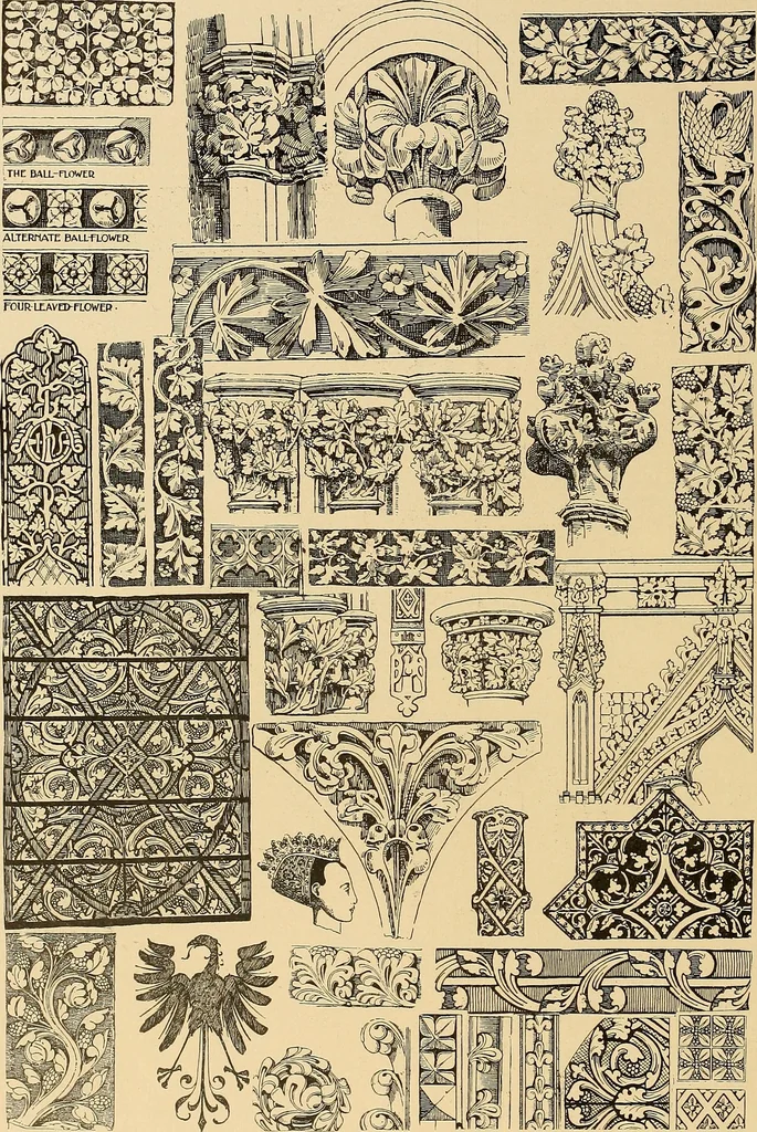 An illustration from Period furnishings; an encyclopedia of historic furniture, decorations and furnishings, 1911, leaf 67