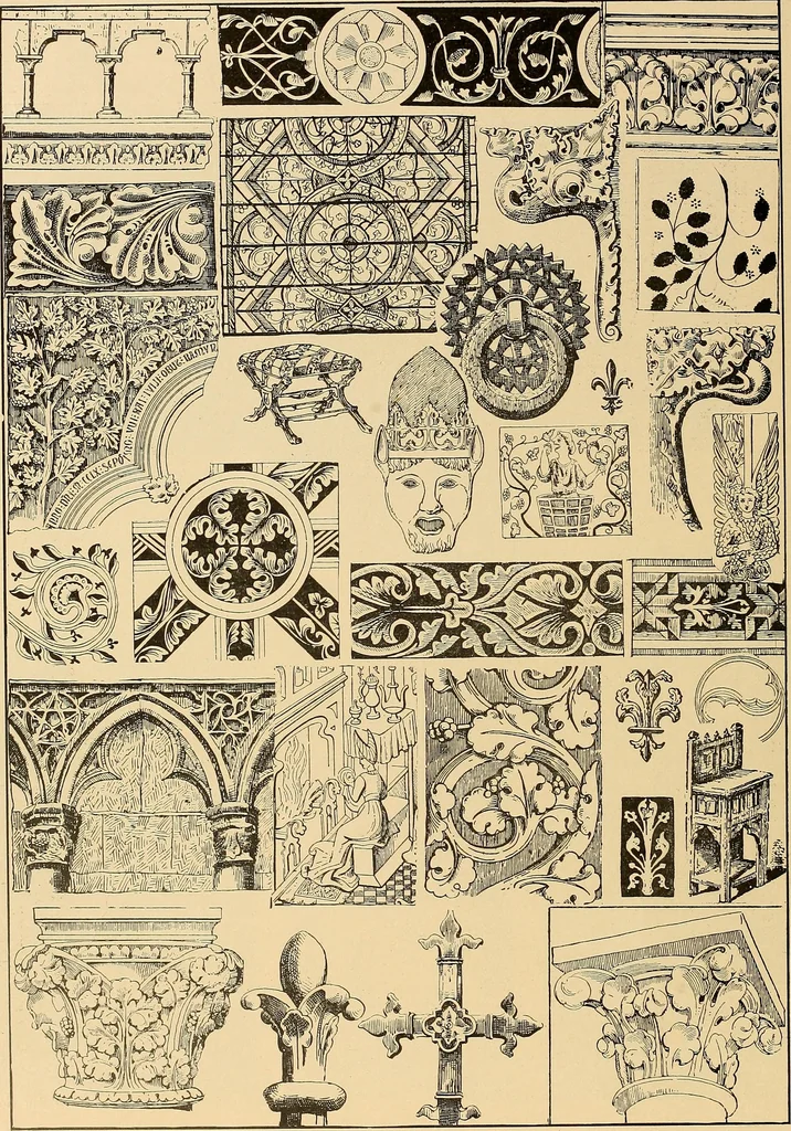 An illustration from Period furnishings; an encyclopedia of historic furniture, decorations and furnishings, 1911, leaf 71
