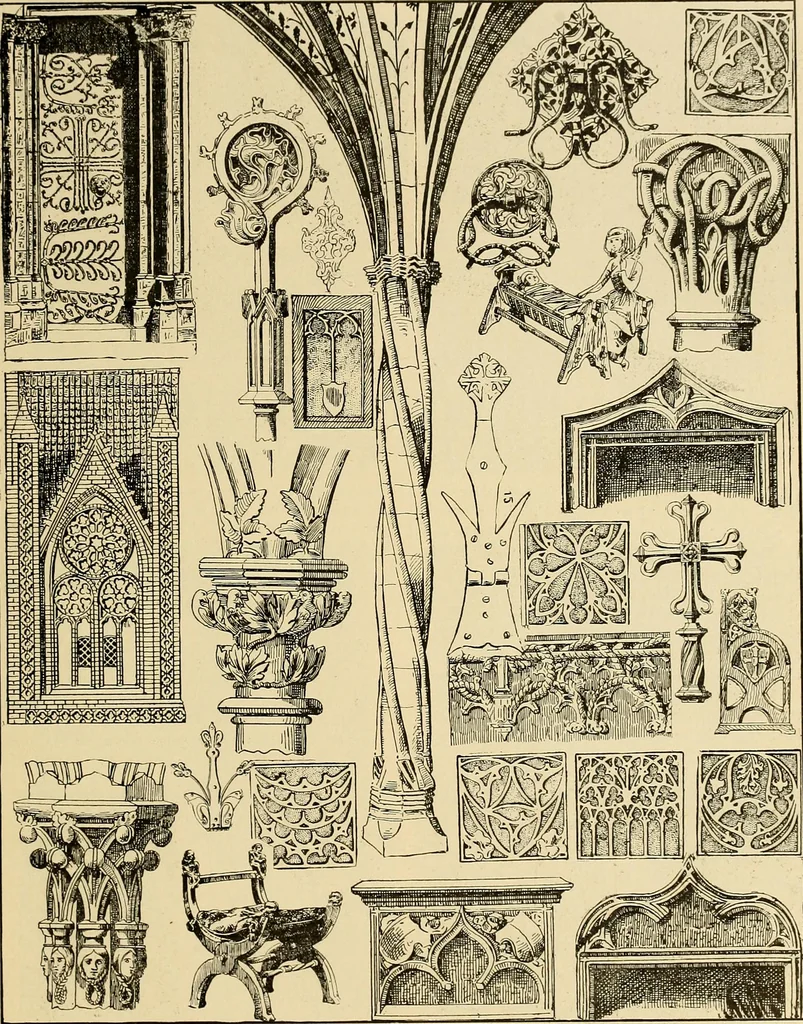 An illustration from Period furnishings; an encyclopedia of historic furniture, decorations and furnishings, 1911, leaf 72