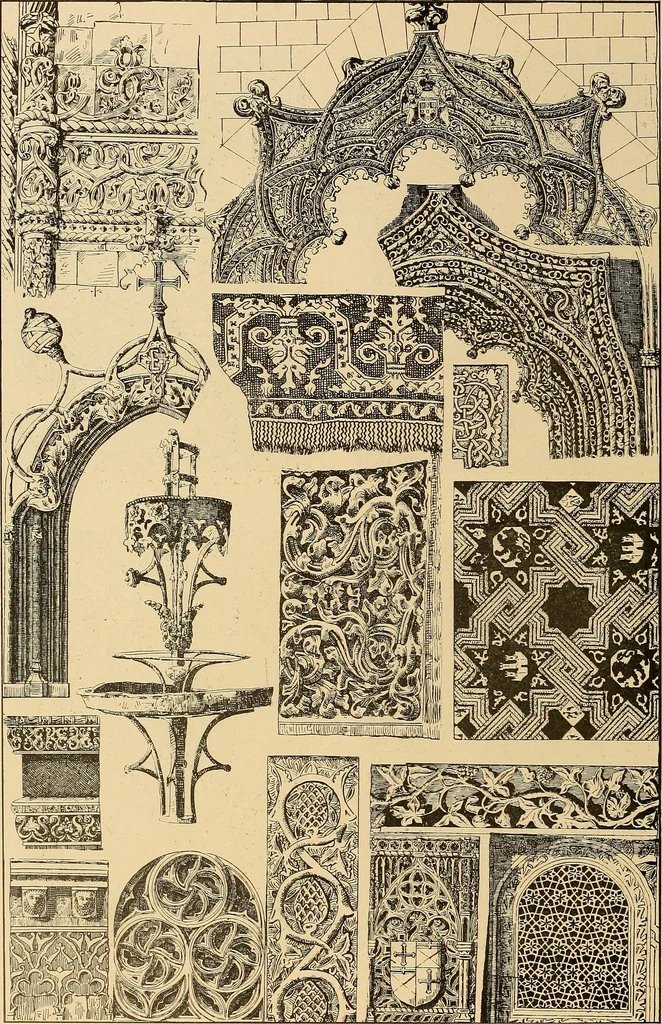 An illustration from Period furnishings; an encyclopedia of historic furniture, decorations and furnishings, 1911, leaf 75