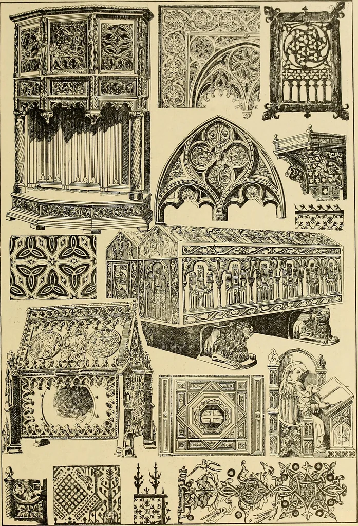 An illustration from Period furnishings; an encyclopedia of historic furniture, decorations and furnishings, 1911, leaf 76