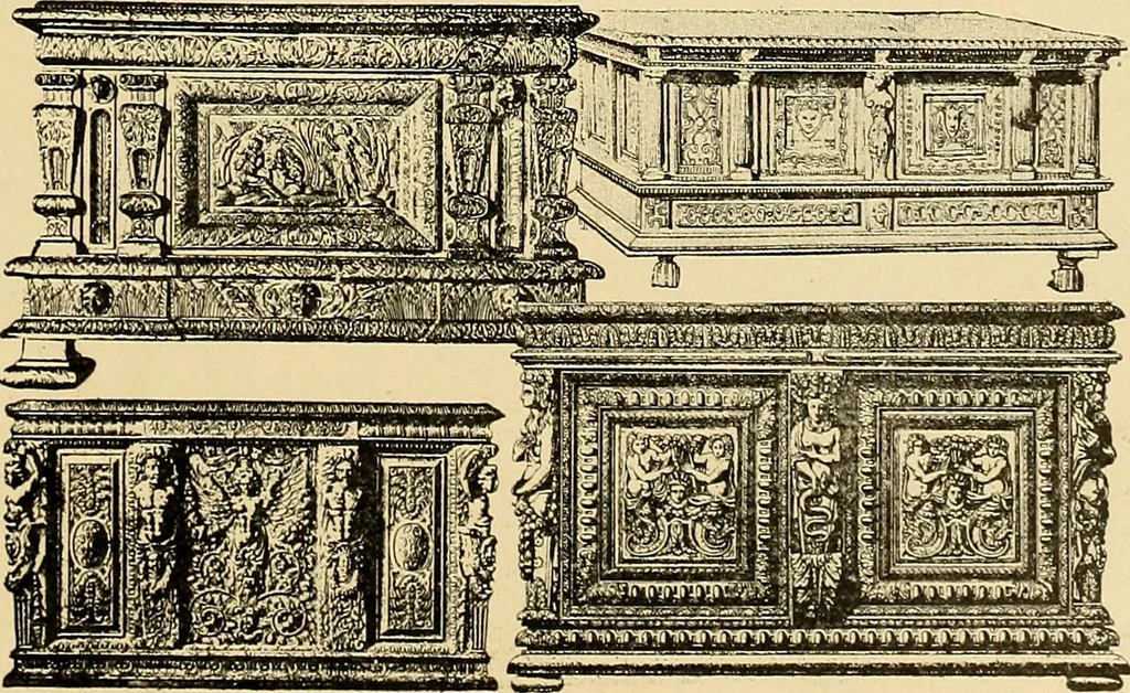 An illustration from Period furnishings; an encyclopedia of historic furniture, decorations and furnishings, 1911, leaf 88