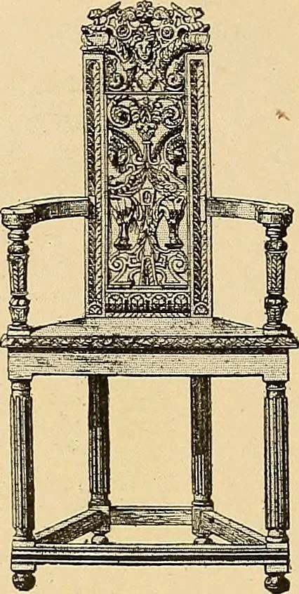 An illustration from Period furnishings; an encyclopedia of historic furniture, decorations and furnishings, 1911, leaf 89