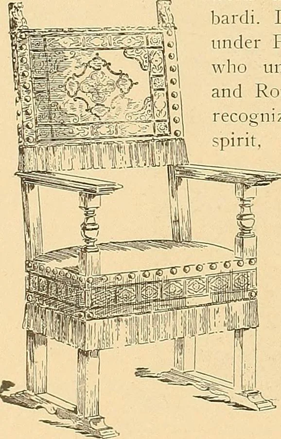 An illustration from Period furnishings; an encyclopedia of historic furniture, decorations and furnishings, 1911, leaf 89