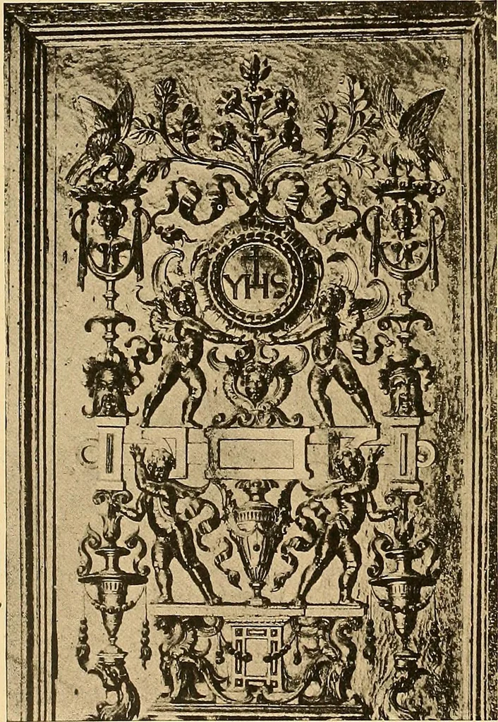An illustration from Period furnishings; an encyclopedia of historic furniture, decorations and furnishings, 1911, leaf 91