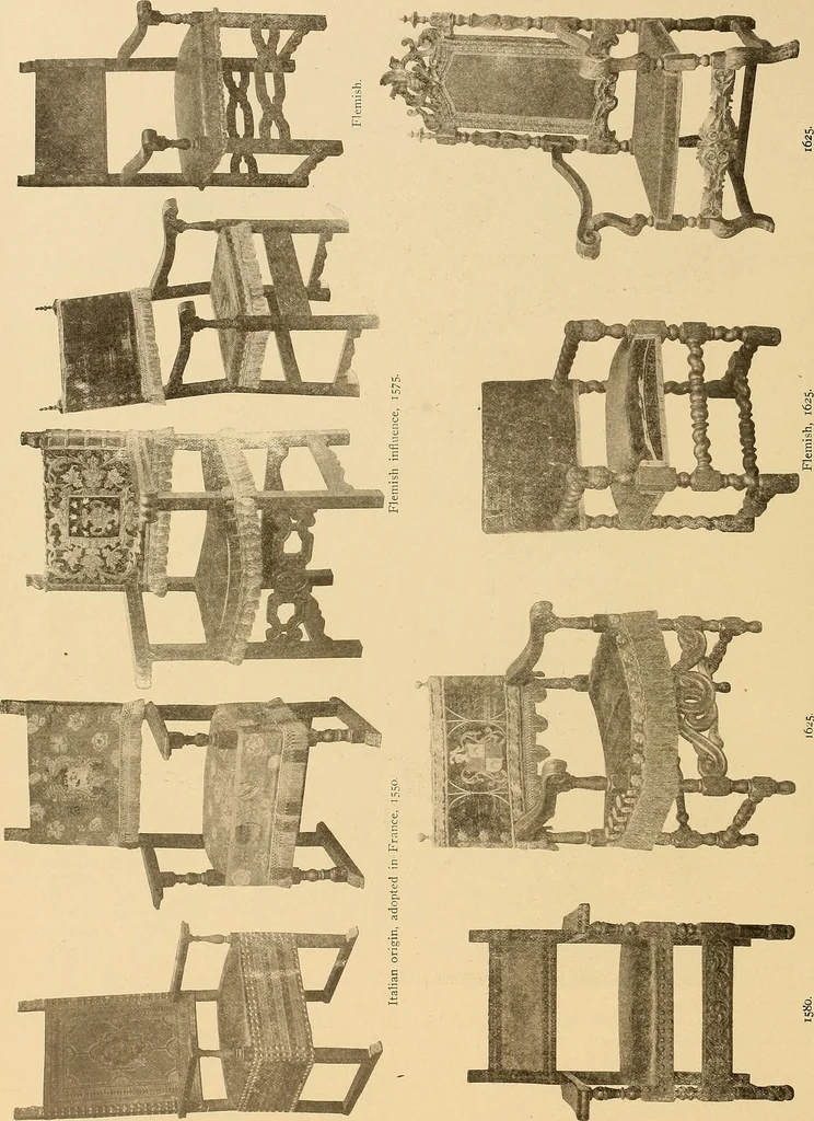 An illustration from Period furnishings; an encyclopedia of historic furniture, decorations and furnishings, 1911, leaf 93