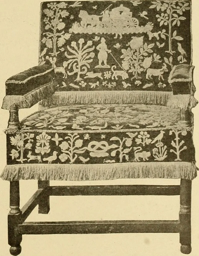 An illustration from Period furnishings; an encyclopedia of historic furniture, decorations and furnishings, 1911, leaf 94