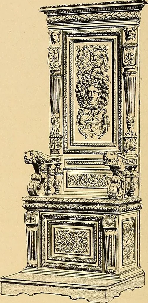 An illustration from Period furnishings; an encyclopedia of historic furniture, decorations and furnishings, 1911, leaf 99