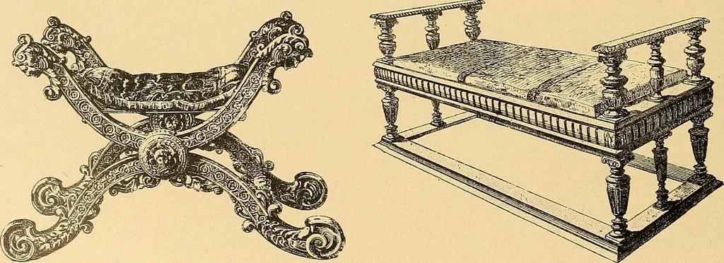 An illustration from Period furnishings; an encyclopedia of historic furniture, decorations and furnishings, 1911, leaf 99