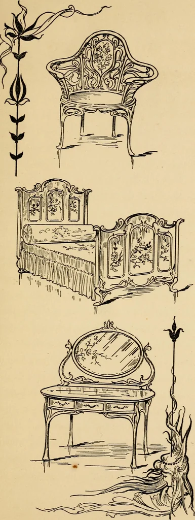 An illustration from Periods of furniture : a concise resumé of all leading types of furniture; descriptions of their derivations concisely told; amply illustrated., 1903, leaf 24