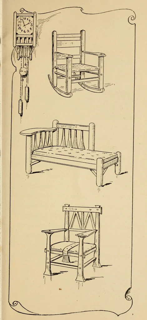 An illustration from Periods of furniture : a concise resumé of all leading types of furniture; descriptions of their derivations concisely told; amply illustrated., 1903, leaf 26