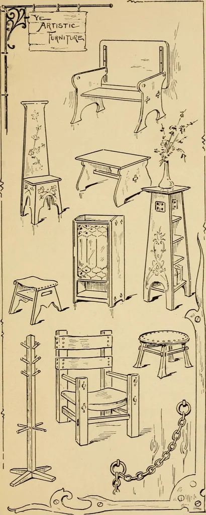 An illustration from Periods of furniture : a concise resumé of all leading types of furniture; descriptions of their derivations concisely told; amply illustrated., 1903, leaf 34
