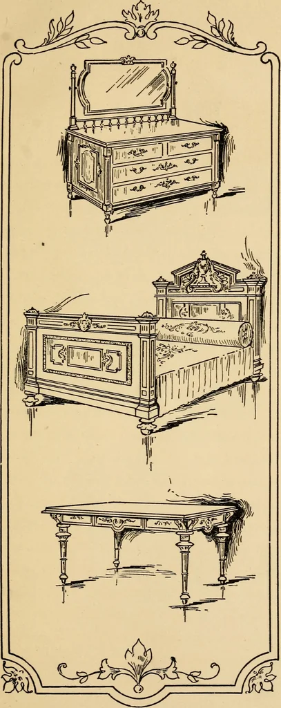 An illustration from Periods of furniture : a concise resumé of all leading types of furniture; descriptions of their derivations concisely told; amply illustrated., 1903, leaf 8