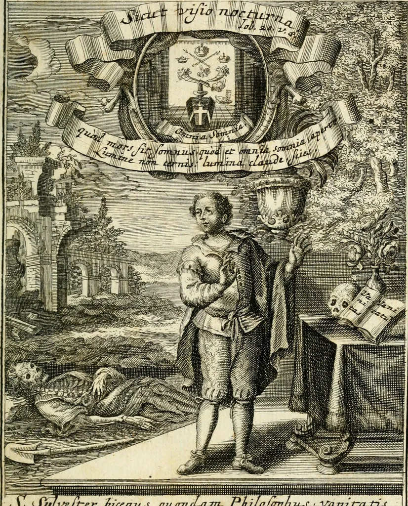 An illustration from Peripateticus nostri temporis, seu, Philosophus discursivus : in biennali cursu, per discursus symbolico-physicos, ad discursum, juxta sanctorum philosophorum exempla, piè curiosum instructus .., 1724, leaf 152