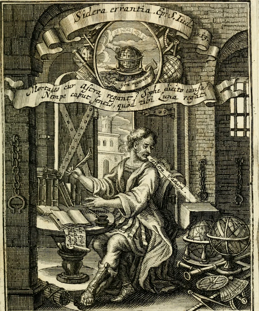 An illustration from Peripateticus nostri temporis, seu, Philosophus discursivus : in biennali cursu, per discursus symbolico-physicos, ad discursum, juxta sanctorum philosophorum exempla, piè curiosum instructus .., 1724, leaf 344