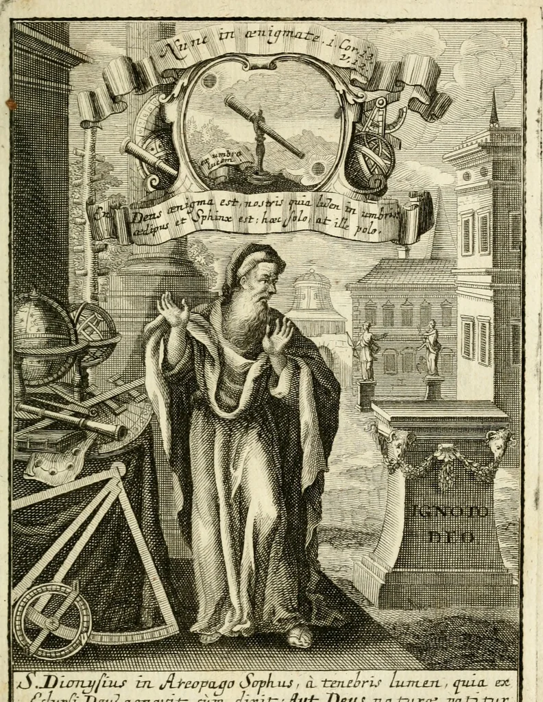 An illustration from Peripateticus nostri temporis, seu, Philosophus discursivus : in biennali cursu, per discursus symbolico-physicos, ad discursum, juxta sanctorum philosophorum exempla, piè curiosum instructus .., 1724, leaf 44