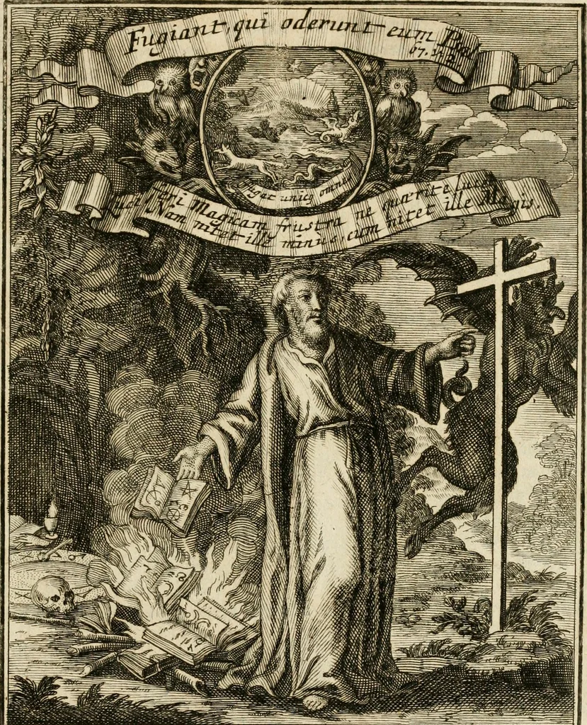 An illustration from Peripateticus nostri temporis, seu, Philosophus discursivus : per discursus symbolico-physicos, ad discursum, juxta sanctorum philosophorum exempla, pie curiosum instructus, 1755, leaf 298