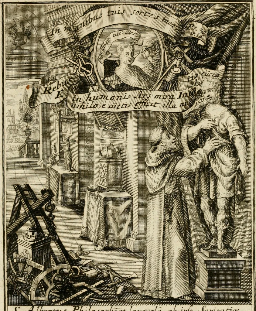 An illustration from Peripateticus nostri temporis, seu, Philosophus discursivus : per discursus symbolico-physicos, ad discursum, juxta sanctorum philosophorum exempla, pie curiosum instructus, 1755, leaf 466