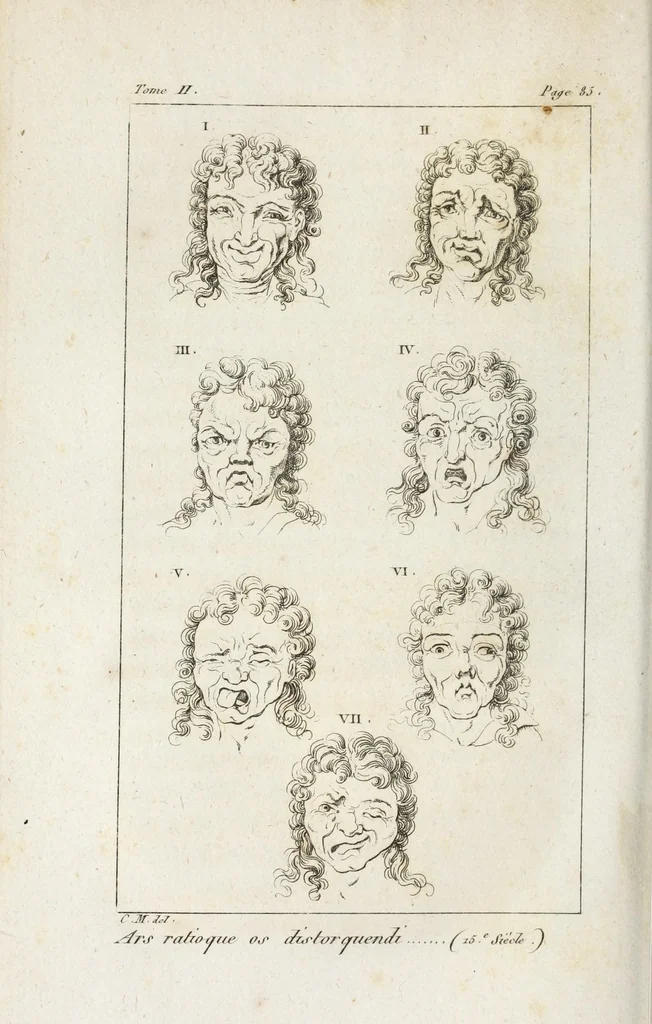 An illustration from Personnages célèbres dans les rues de Paris, depuis une haute antiquité jusqu'à nos jours : ouvrage rempli d'anecdotes curieises, d'aventures extraordinaires et de hautes infortunes, avec des détails sur les premieres comédiens ambulans et leurs pièces dramatiques, appelées mystères, moralités, sottises, farces, etc, 1811, leaf 434