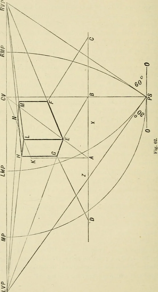 An illustration from Perspective and geometrical drawing : adapted to the use of candidates for second and third-class teachers' certificates, 1887, leaf 103