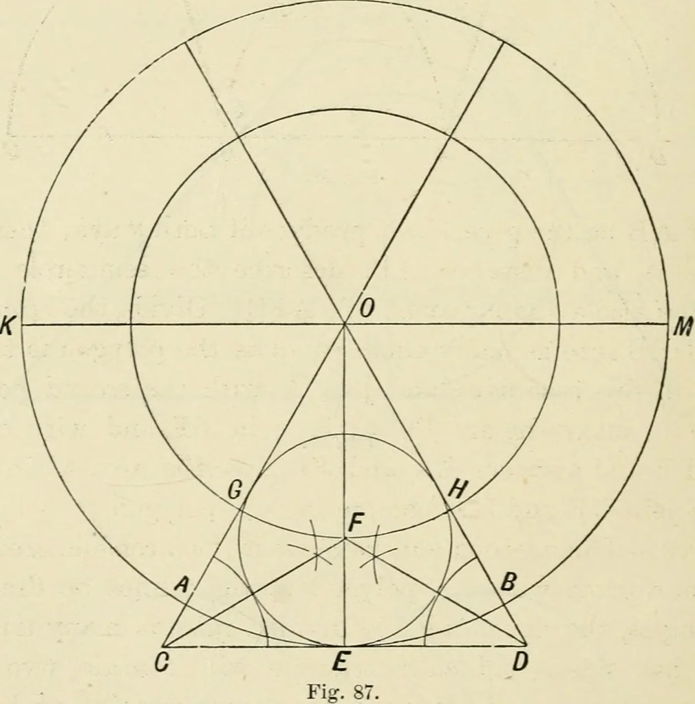 An illustration from Perspective and geometrical drawing : adapted to the use of candidates for second and third-class teachers' certificates, 1887, leaf 121