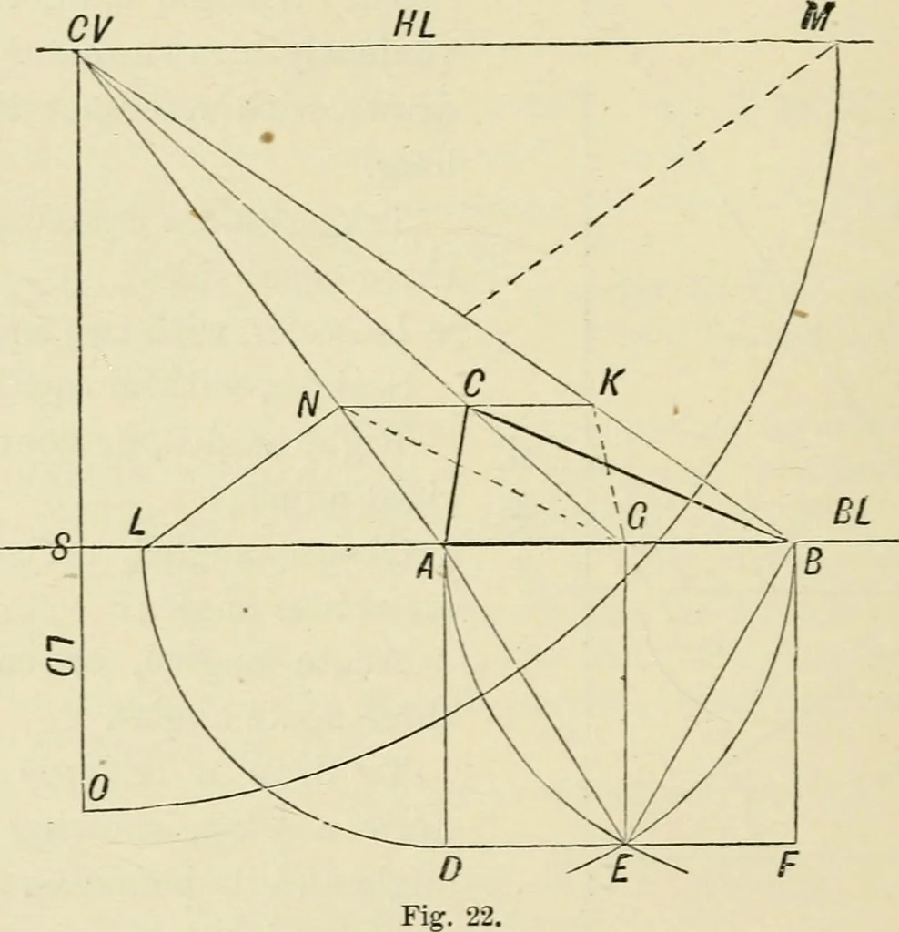 An illustration from Perspective and geometrical drawing : adapted to the use of candidates for second and third-class teachers' certificates, 1887, leaf 43