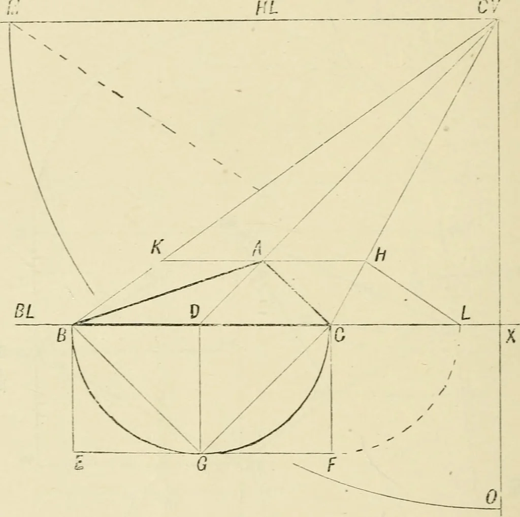 An illustration from Perspective and geometrical drawing : adapted to the use of candidates for second and third-class teachers' certificates, 1887, leaf 47