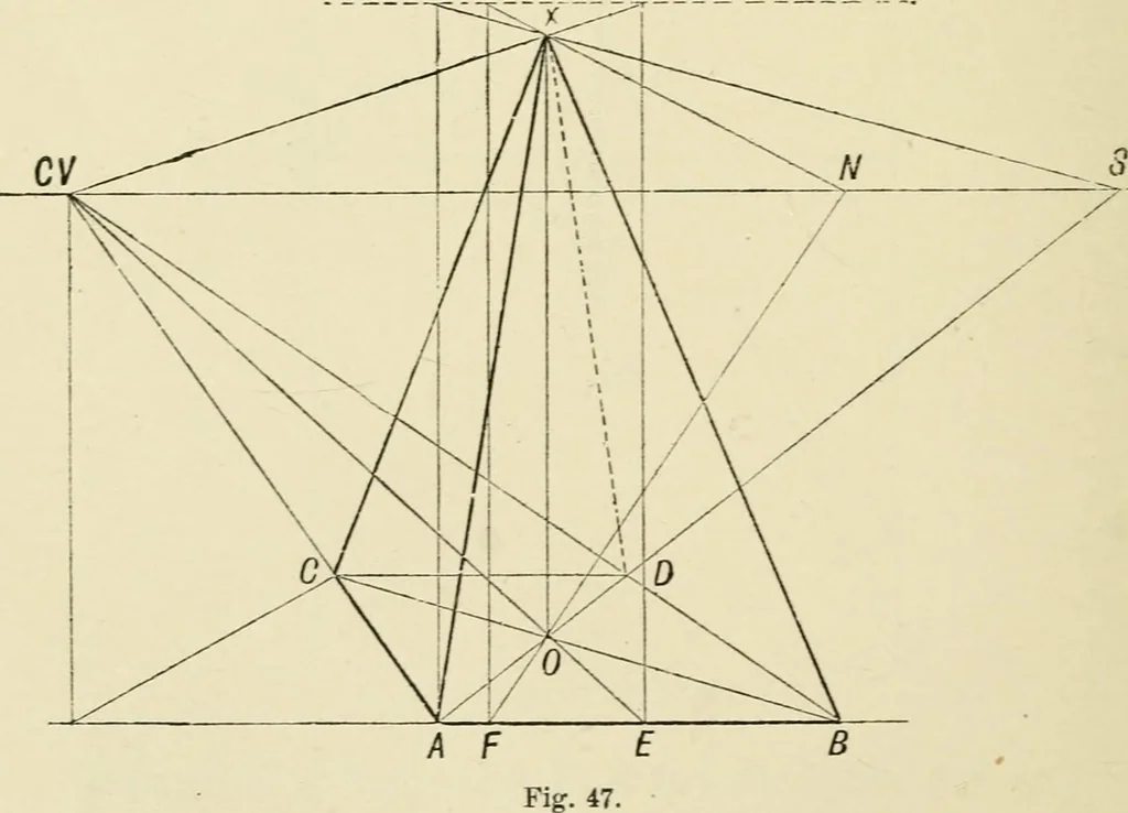 An illustration from Perspective and geometrical drawing : adapted to the use of candidates for second and third-class teachers' certificates, 1887, leaf 81