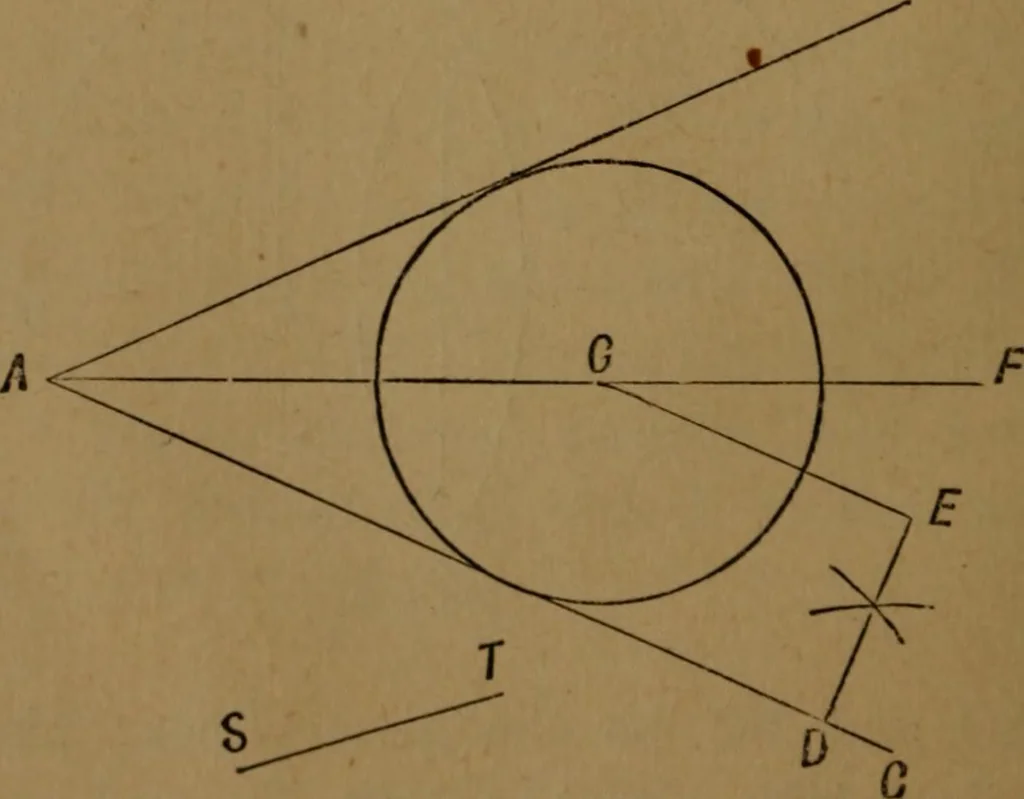 An illustration from Perspective and geometrical drawing adapted to the use of candidates for second and third-class teachers' certificates, 1887, leaf 135