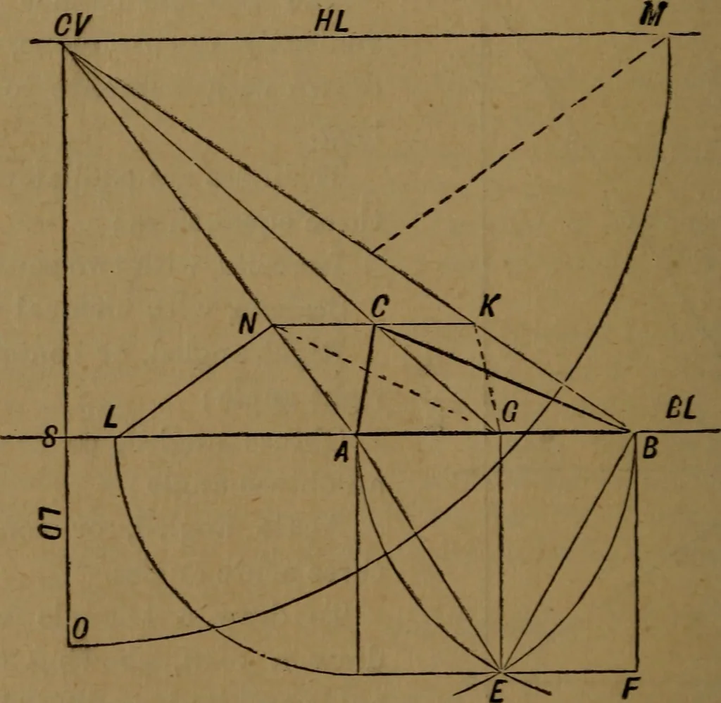 An illustration from Perspective and geometrical drawing adapted to the use of candidates for second and third-class teachers' certificates, 1887, leaf 45