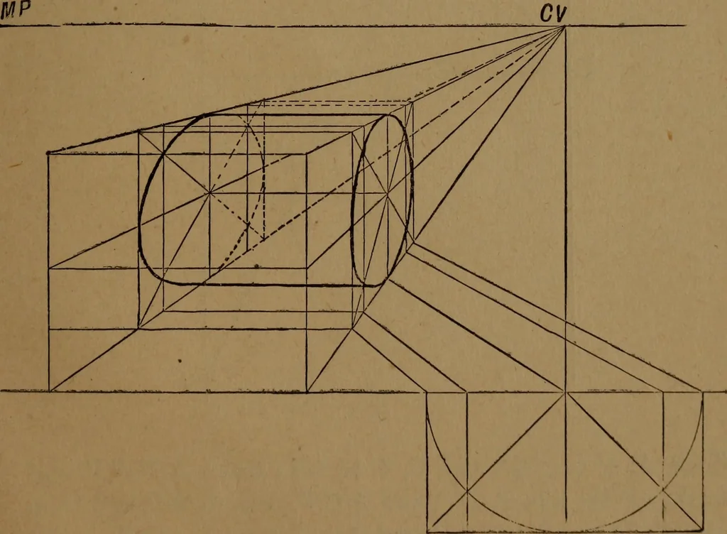 An illustration from Perspective and geometrical drawing adapted to the use of candidates for second and third-class teachers' certificates, 1887, leaf 80