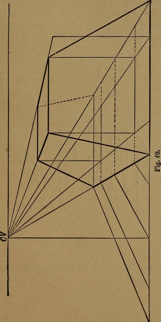 An illustration from Perspective and geometrical drawing adapted to the use of candidates for second and third-class teachers' certificates, 1887, leaf 88