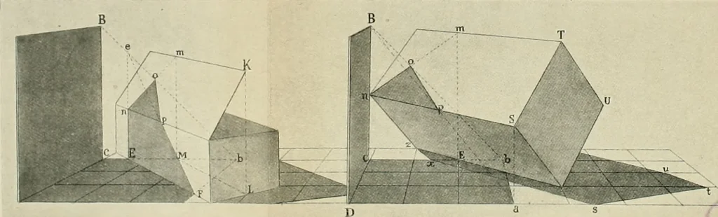 An illustration from Perspective : the old and the new method, 1921, leaf 50
