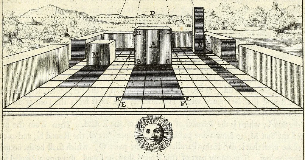 An illustration from Perspective practical, or, A plain and easie method of true and lively representing all things to the eye at a distance, by the exact rules of art ..., 1698, leaf 293