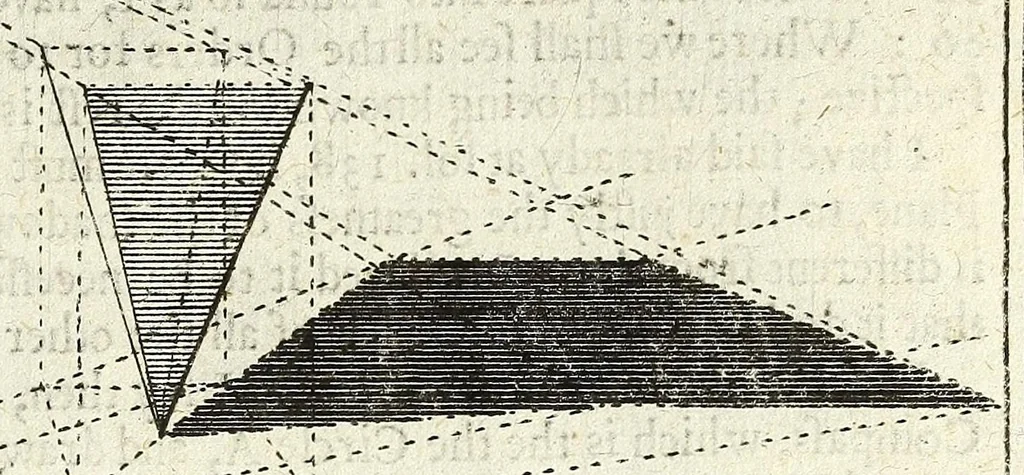 An illustration from Perspective practical, or, A plain and easie method of true and lively representing all things to the eye at a distance, by the exact rules of art ..., 1698, leaf 313