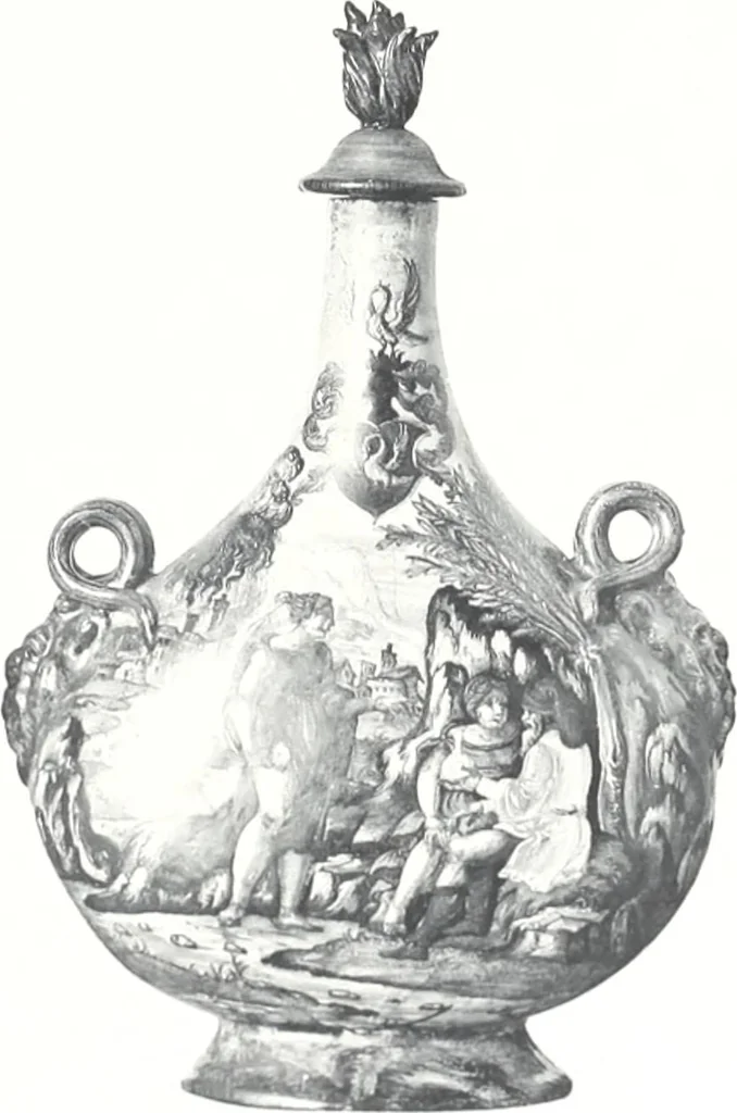 An illustration from Catalogue des tableaux modernes & anciens, objets d'art & de curiosité composant la collection de M. G-- : et dont la vente aura lieu par suite deo son décès Galerie Georges Petit ... les samedi 14, lundi 16 et mardi 17 mai 1898 ... : commissaire-priseur Me Paul Chevallier ..., experts: pour les tableaux modernes M. Georges Petit ... MM. Allard & Noel ...; pour les tableaux anciens MM. Féral père & fils ...; pour les objets d'art, MM. Mannheim .., 1898, leaf 206